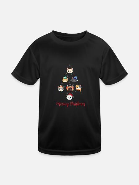 Pyjama Weihnachten - Kinder Funktions-T-Shirt - Schwarz - Vorne