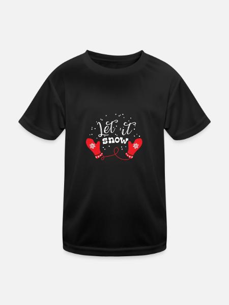 Frohe Weihnachten - Kinder Funktions-T-Shirt - Schwarz - Vorne