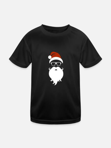 Frohe Weihnachten - Kinder Funktions-T-Shirt - Schwarz - Vorne