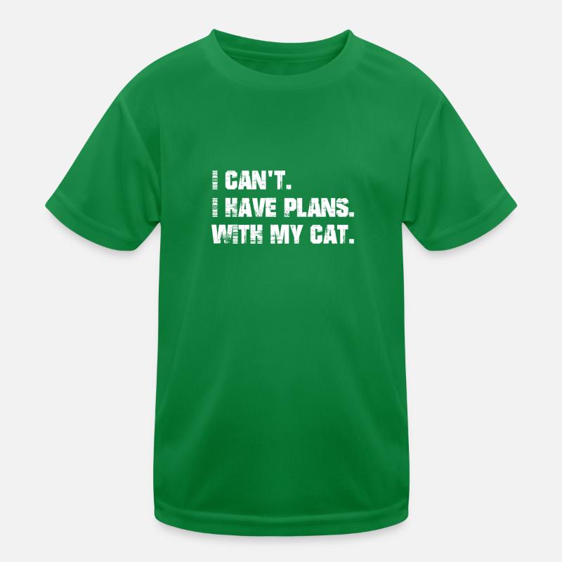 Ich habe Pläne. Mit meiner Katze. Kinder Funktions-T-Shirt