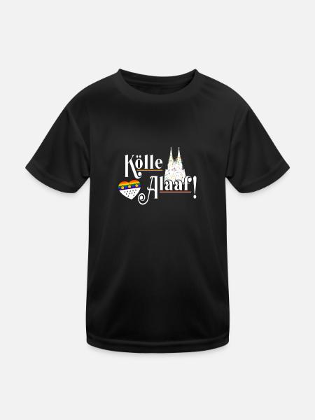 Jede Jeck es anders! Ich auch. LGBTQ Karneval Köln - Kinder Funktions-T-Shirt - Schwarz - Vorne