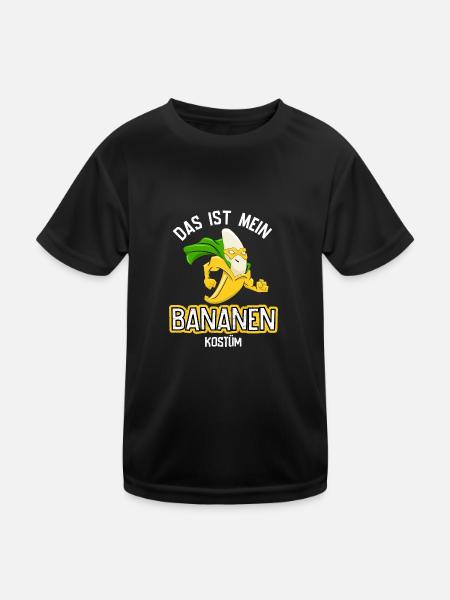 Karneval Kostüm Bananen - Kinder Funktions-T-Shirt - Schwarz - Vorne