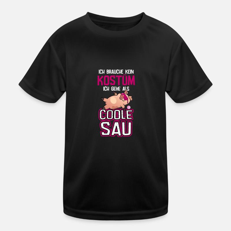 Karneval Kostüm coole geile Sau Kinder Funktions-T-Shirt