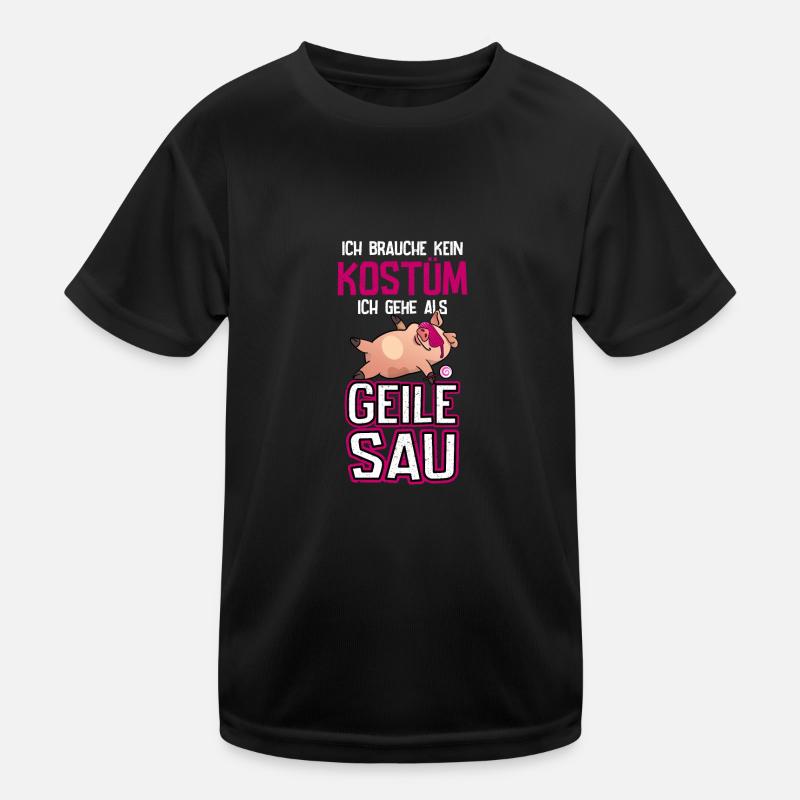 Karneval Kostüm coole geile Sau Kinder Funktions-T-Shirt