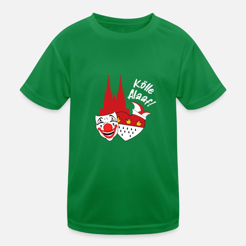Karneval Kostüm Kölle Alaaf Clown Wappen Dom Köln Kinder Funktions-T-Shirt