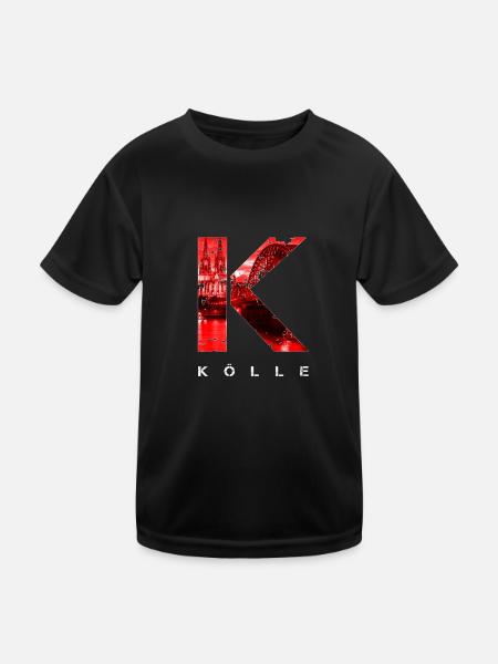 Karneval Kostüm Kölle Alaaf Clown Wappen Dom Köln - Kinder Funktions-T-Shirt - Schwarz - Vorne