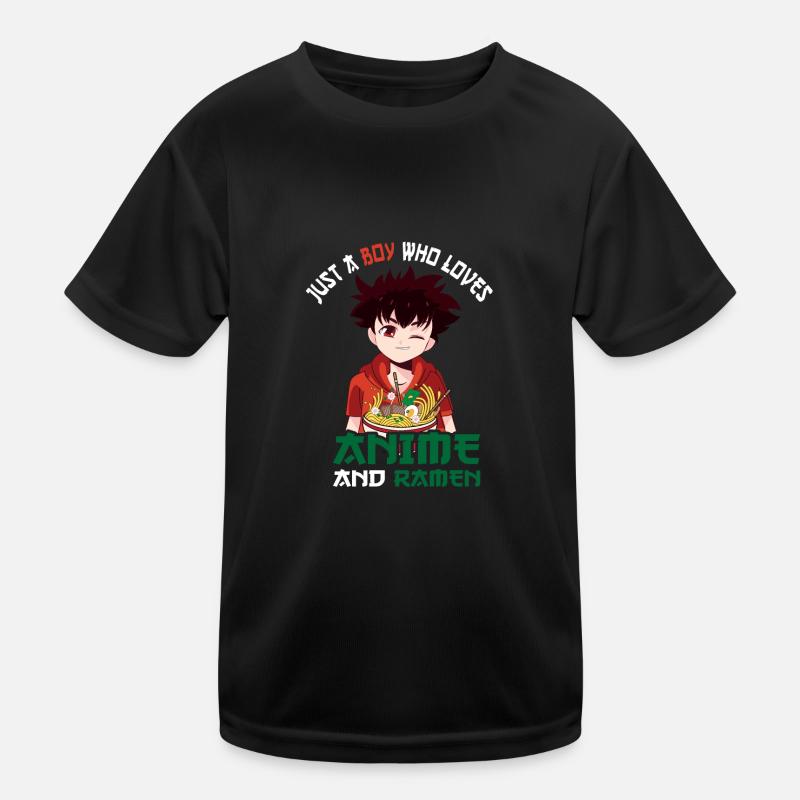 Nur ein Junge, der Anime-Ramen liebt Kinder Funktions-T-Shirt