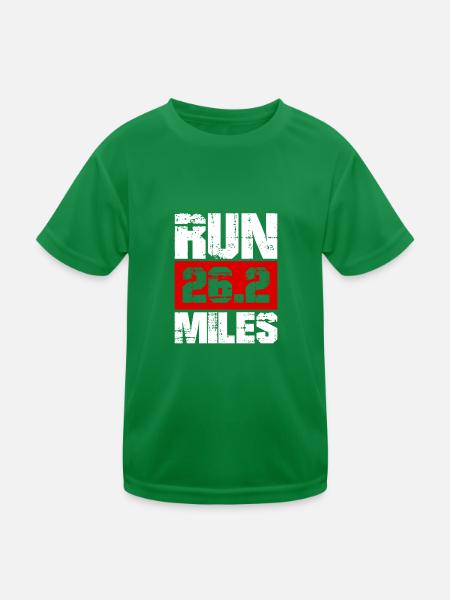Laufen Sie 26,2 Meilen Marathon Herausforderung - Kinder Funktions-T-Shirt - Kelly Green - Vorne