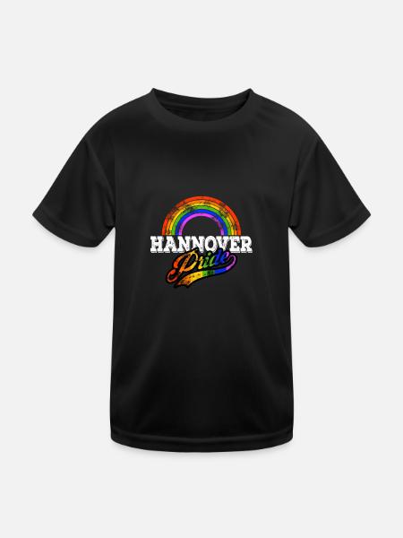 Pride Hannover - Kinder Funktions-T-Shirt - Schwarz - Vorne