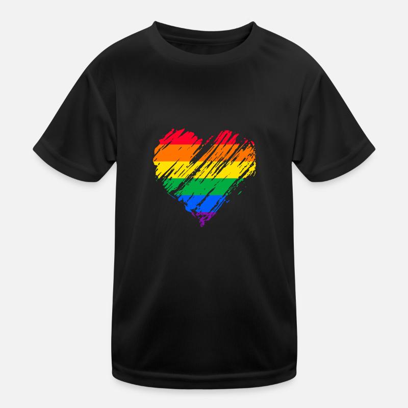 Pride LGBTQ Herz Kinder Funktions-T-Shirt