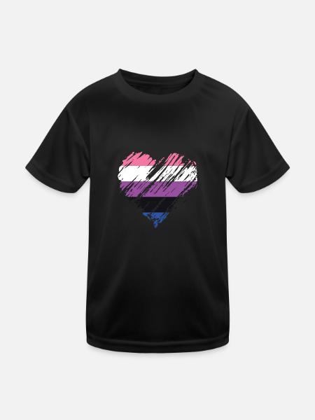 Pride LGBTQ. Aussage - Kinder Funktions-T-Shirt - Schwarz - Vorne