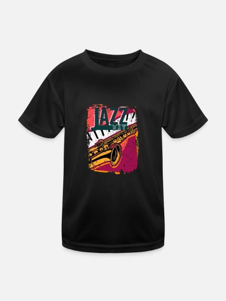Jazz Music Improvisation Festival - Kids Functional T-Shirt - black - Front