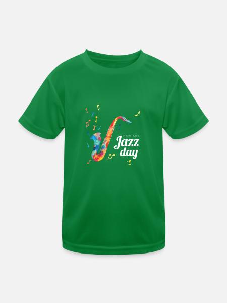 Jazz Musik Improvisation Festival - Kinder Funktions-T-Shirt - Kelly Green - Vorne