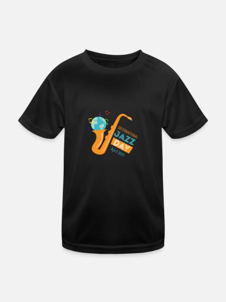 Jazz Music Improvisation Festival - Kids Functional T-Shirt - black - Front