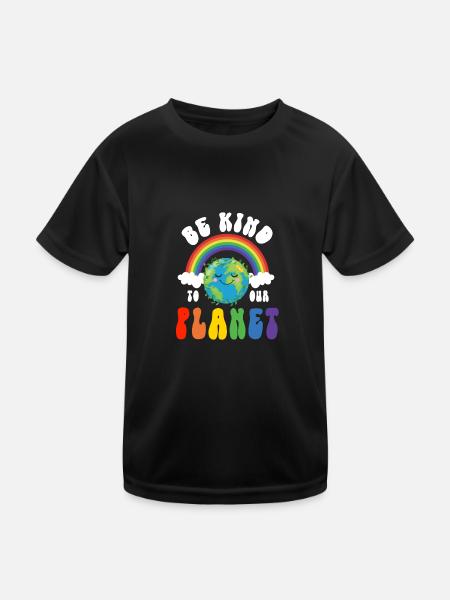 Be kind to our planet - world environment day - Kinder Funktions-T-Shirt - Schwarz - Vorne