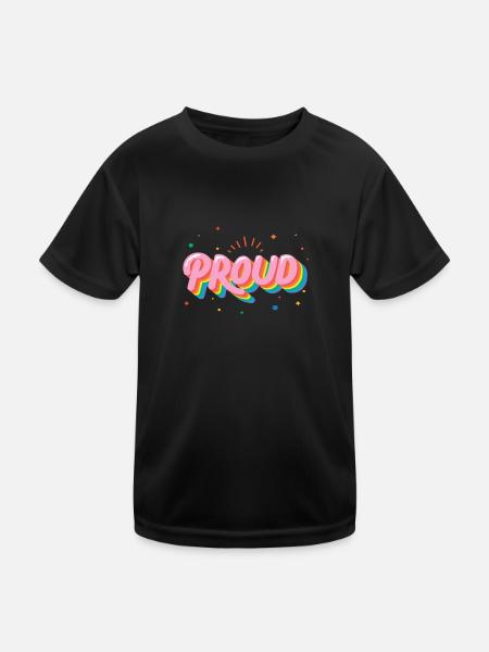 Pride LGBT Liebe gewinnt, wir sind queer und stolz - Kinder Funktions-T-Shirt - Schwarz - Vorne