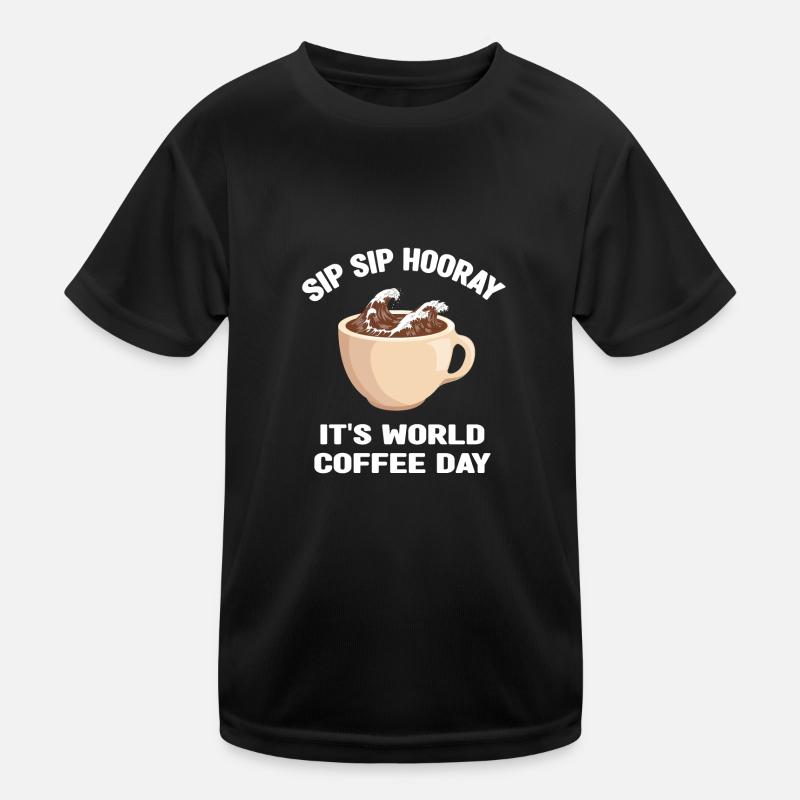 Welttag des Kaffees Kinder Funktions-T-Shirt