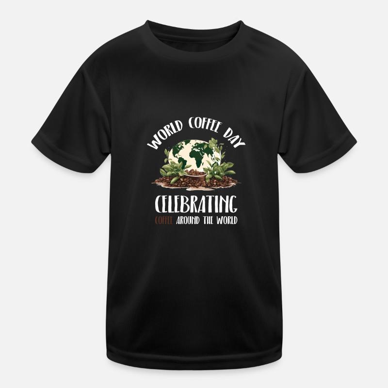 Welttag des Kaffees Kinder Funktions-T-Shirt