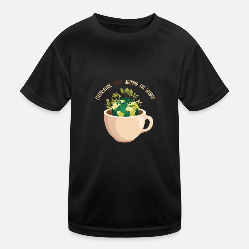 Welttag des Kaffees Kinder Funktions-T-Shirt
