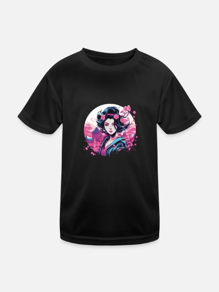 Geisha of Japan - Kids Functional T-Shirt - black - Front