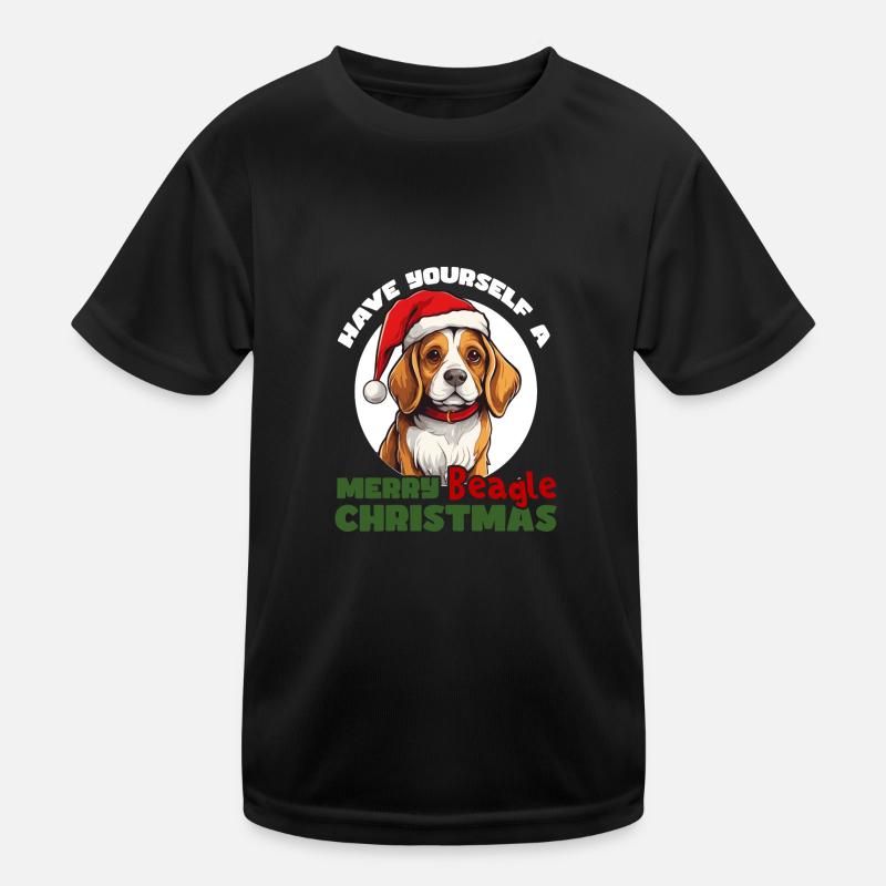 Merry Christmas Beagle Kids Functional T-Shirt