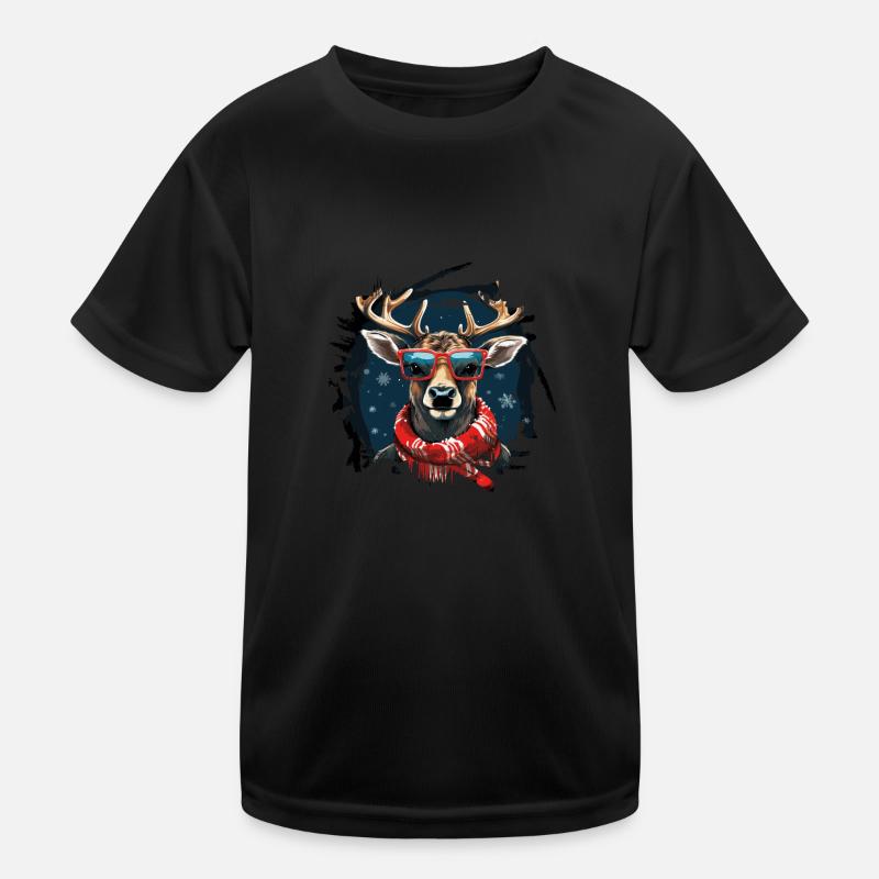 Funny reindeer for Christmas Kids Functional T-Shirt