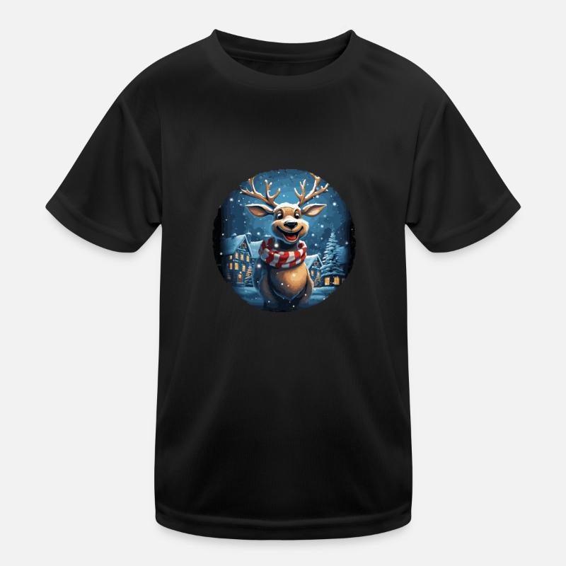 Funny reindeer for Christmas Kids Functional T-Shirt