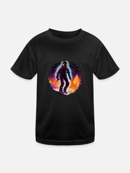 Snowboard ou ski puis après-ski - T-shirt sport Enfant - noir - Devant