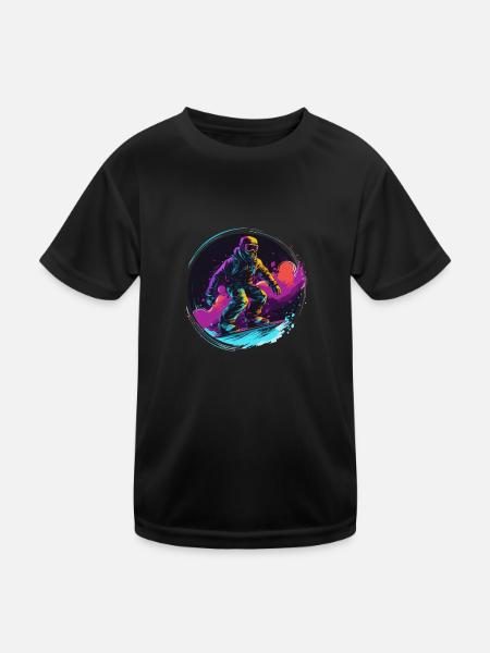 Snowboard ou ski puis après-ski - T-shirt sport Enfant - noir - Devant