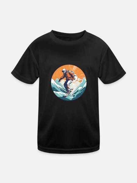 Snowboard ou ski puis après-ski - T-shirt sport Enfant - noir - Devant