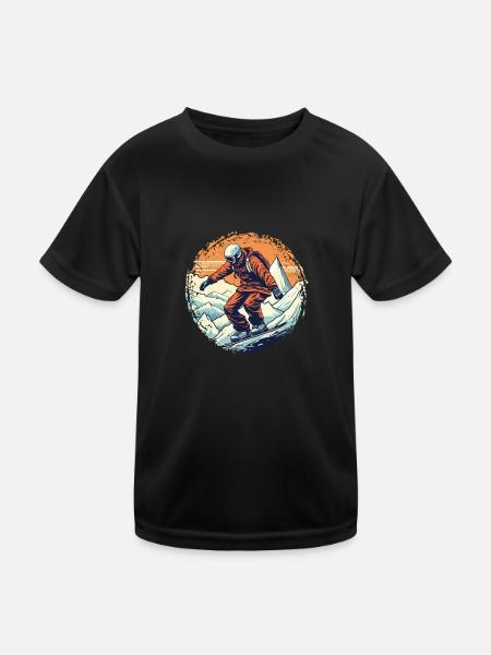 Snowboard ou ski puis après-ski - T-shirt sport Enfant - noir - Devant