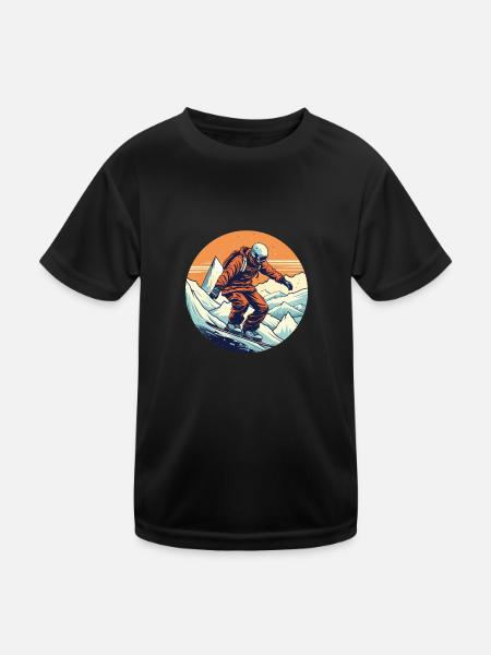 Snowboard ou ski puis après-ski - T-shirt sport Enfant - noir - Devant