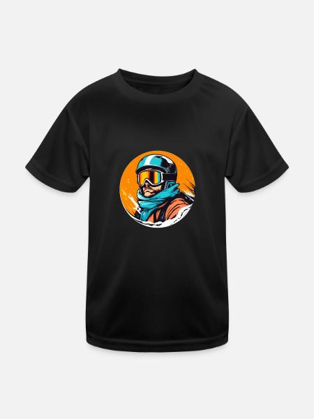 Snowboard ou ski puis après-ski - T-shirt sport Enfant - noir - Devant