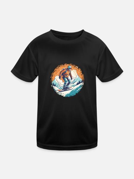 Snowboard ou ski puis après-ski - T-shirt sport Enfant - noir - Devant
