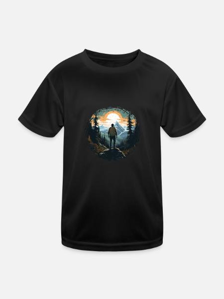 Forest Nature Trekking Adventure - Kids Functional T-Shirt - black - Front
