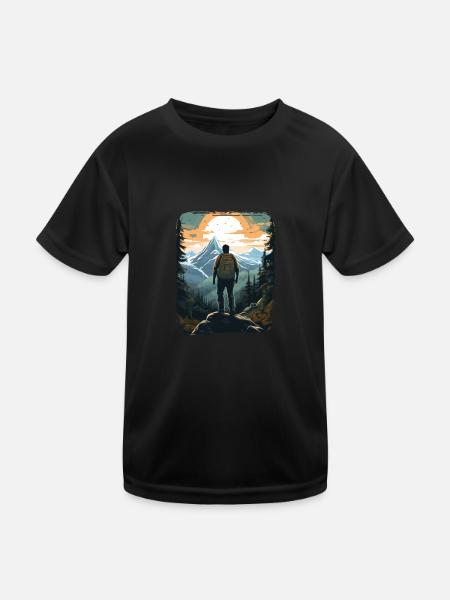 Forest Nature Trekking Adventure - Kids Functional T-Shirt - black - Front