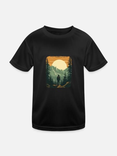 Forest Nature Trekking Adventure - Kids Functional T-Shirt - black - Front