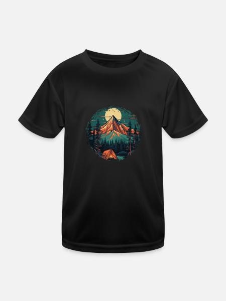 Forest Nature Trekking Adventure - Kids Functional T-Shirt - black - Front