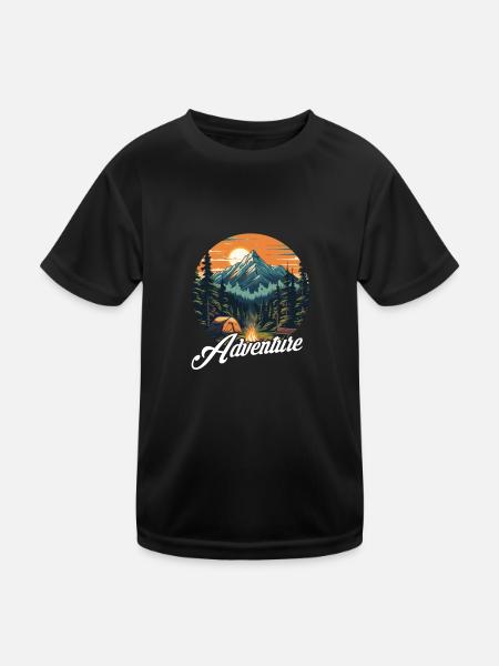Forest Nature Trekking Adventure - Kids Functional T-Shirt - black - Front