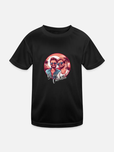 LGBT Gay Valentinstag Idee für Schwule - Kinder Funktions-T-Shirt - Schwarz - Vorne