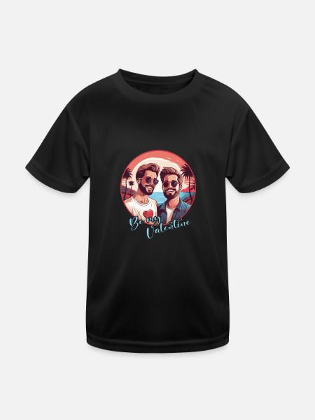 LGBT Gay Valentinstag Idee für Schwule - Kinder Funktions-T-Shirt - Schwarz - Vorne