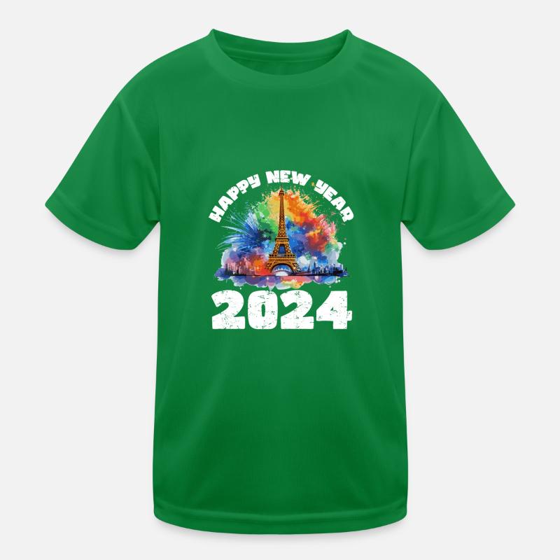 Bonne année avec feu d’artifice à Paris T-shirt sport Enfant