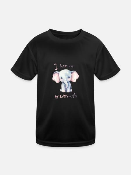Mammouth Mommoth éléphant âge de glace Dino fans - T-shirt sport Enfant - noir - Devant