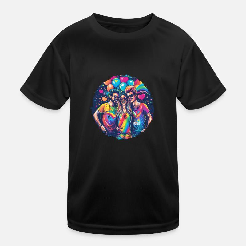 Rainbow Connection Embrace, Happy Pride Kids Functional T-Shirt