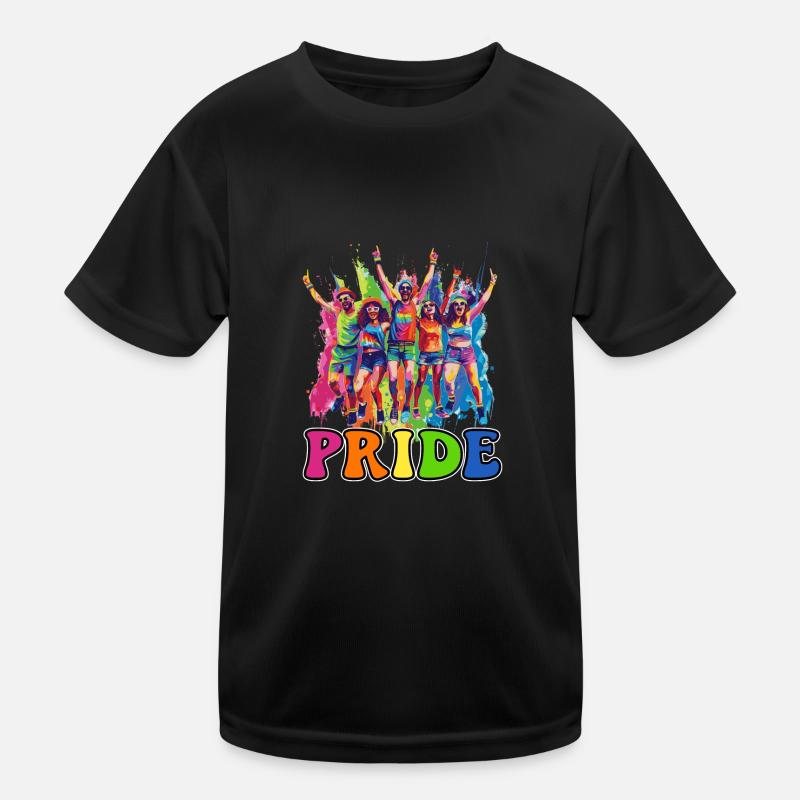 Étreinte de connexion arc-en-ciel, fierté heureuse T-shirt sport Enfant