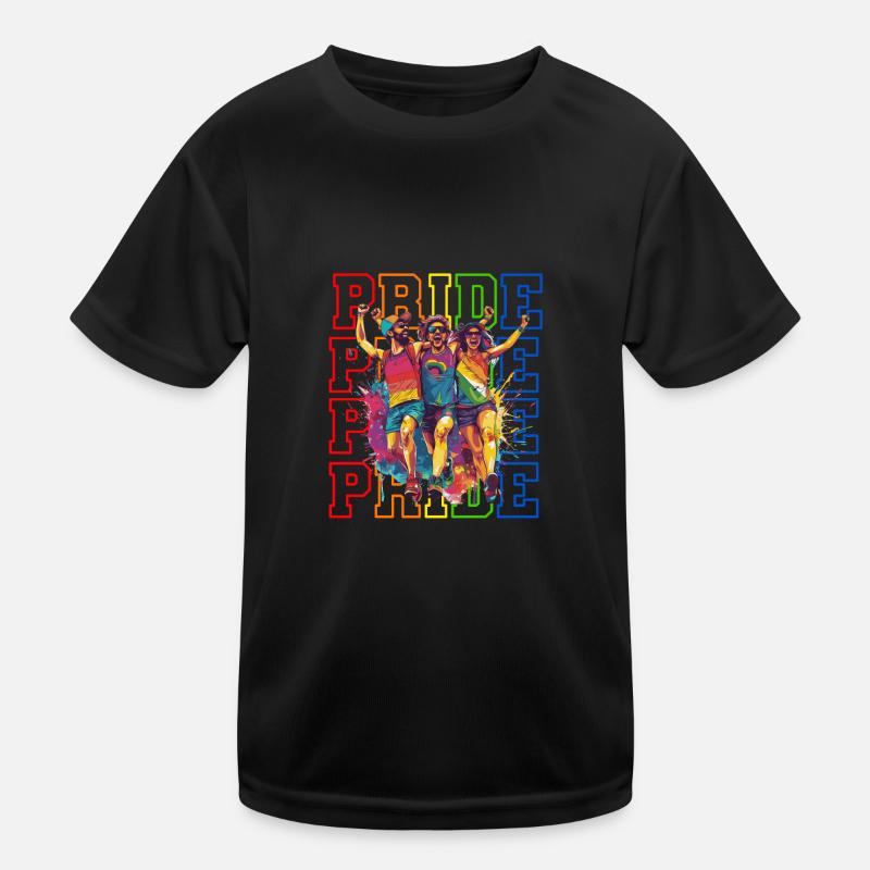 Étreinte de connexion arc-en-ciel, fierté heureuse T-shirt sport Enfant