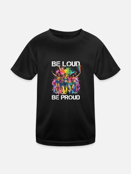 Étreinte de connexion arc-en-ciel, fierté heureuse - T-shirt sport Enfant - noir - Devant