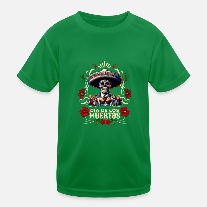 Dia de los Muertos Colorful Kids Functional T-Shirt