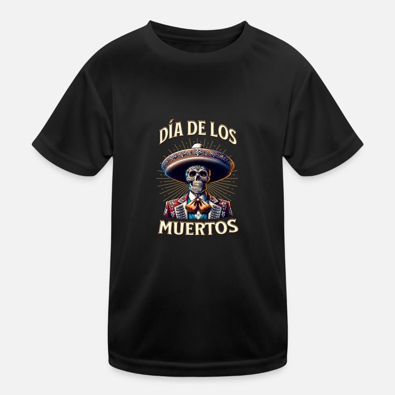 Dia De Los Muertos Farbenfrohes Kinder Funktions-T-Shirt