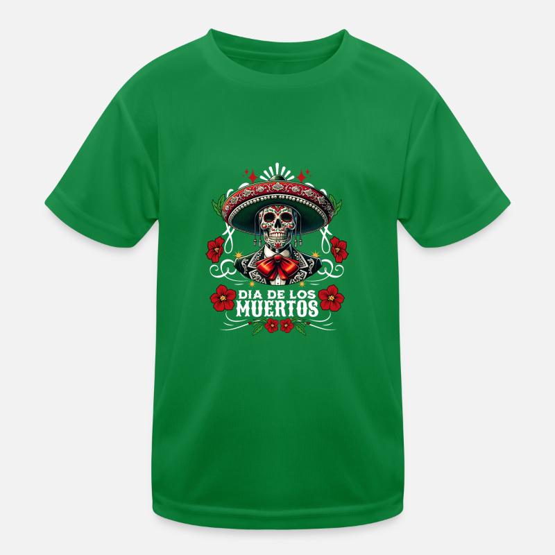 Dia De Los Muertos Farbenfrohes Kinder Funktions-T-Shirt